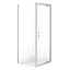 Душевая кабина Cersanit Brasco 80x80 см квадратная распашная прозрачное стекло без поддона хром S168-009, прозрачный, хром - миниатюра 1