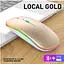 Мишка безшумна комп'ютерна, бездротова Macarone Bluetooth, USB, що перезаряджається, Золота  - мініатюра 2