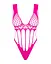 Сетчатый бодистокинг с продольными вырезами Obsessive B121 teddy розовый S/M/L - миниатюра 5