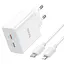Адаптер сетевой HOCO Type-C to Lightning Cable Leader dual port(2C) charger C108A 2Type-C 35W белые - миниатюра 3