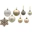 Комплект ялинкових прикрас Chomik Кульки, сніжинки пластикові шампань 30 шт. (BAI5324) - мініатюра 2