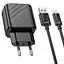 Мережевий зарядний пристрій з кабелем Hoco CS21A Rich single port QC3. 0 charger set(Micro)(EU) чорний - мініатюра 3