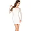Бодістокінг Passion BS025 white, сукня-сітка, спущене плече, довгий рукав, S/M/L - мініатюра 1