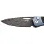 Нож Lionsteel Twain Damascus Titanium Carbon Fiber Blue - миниатюра 3