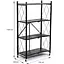 Стелаж Wall Sticker SW-00002098 мобільний чотириярусний універсальний розкладний з нержавіючої сталі 126х72х34 см чорний - мініатюра 2