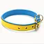Нашийник для собак Zoo-hunt шкіряний подвійний ОД Україна блакитний+жовтий 2,5/36-46 см - мініатюра 4