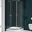 Душова кабіна New Trendy Suvia 90x90 см напівкругла розсувна прозоре скло без піддону black K-3563, прозорий, чорний - мініатюра 1