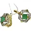 Золотые серьги Агни Ирида с бриллиантами и изумрудом. Артикул 22287 - миниатюра 1