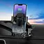 Автотримач для телефона з БЗП HOCO HW3 Wise automatic induction wireless fast charging car holder(center console) Black - мініатюра 8