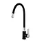 Смеситель для кухни гибкий излив U гайка черный/хром Ø35 Frap 1/10 F4042 Черный матовый - миниатюра 1