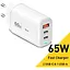 СЗУ Essager ES-CD23 65W GaN Dual USB-C USB-A QC3.0 PD3.0 Fast Charge White (ECT2CA-MYB02) - миниатюра 1