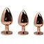Металева анальна пробка Wooomy Tralalo Rose Gold Plug Magenta M діаметр 3.4 см довжина 8 см - мініатюра 3