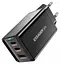 Зарядний пристрій EssagerKolsang 67w GaN Travel Charger 3 порти 2C + A чорний - мініатюра 2