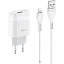 Блок живлення - зарядний пристрій Hoco C72A Glorious + кабель Lightning белое - мініатюра 1