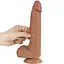 Фалоімітатор Lovetoy Sliding-Skin Dual Layer Dong 8.5'' 20 см (коричневий) - мініатюра 8