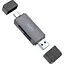 Картридер Hoco HB45 Spirit 2in1 Сard Reader USB-A/Type-C 3.0 metal gray - мініатюра 1