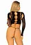 Комплект Leg Avenue Long sleeve crop top & string Black One Size - мініатюра 2