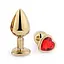 Анальна пробка з серцеподібним кристалом 9 см. Золотий K000793 - мініатюра 4