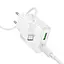 МЗП Hoco C142A Direct PD20W+QC3.0 (1USB-A/1C) + кабель Type-C to Type-C White - мініатюра 2