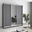 Шафа-купе тридверна MebelStar Стандарт AL 2ДСП/Дзеркало 190x45x210 см Антрацит (MBS-2903) - мініатюра 1