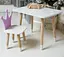 Дитячий прямокутний столик (Білий) та стільчик Корона (Фіолетова) - мініатюра 1