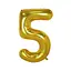 Шар воздушный фольгированный (102 см) Цифра 5 золото - миниатюра 1