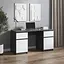 Компьютерный стол Vays, письменный стол с двумя тумбами, c ящиками без ручек R-34 Антрацит-Белый фасад - миниатюра 1