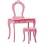 Детский туалетный столик Chomik Elsa с зеркалом + розовый стул - миниатюра 1