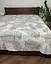 Покривало муслінове двостороннє 210x250 см плед на двоспальне ліжко інтер'єрне легке з великим ботанічним принтом Сірий - мініатюра 4