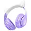 Беспроводные Bluetooth наушники Hoco Cat ears W42 с ушками и подсветкой Сиреневый - миниатюра 1