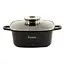 Каструля-котел квадратна котел 4.4 л 25.5 см з покриттям під мармур і кришкою, Zauberg Чорний 86969 - мініатюра 1