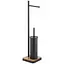 Стойка для ершика и туалетной бумаги Yoka Dyka black bamboo P.DYKA-BLK, Черный матовый - миниатюра 1