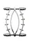 Зажим для половых губ Master Series Spread'Em Poker Vagina Clamp with Adjustable Pressure Screws - миниатюра 2