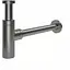 Сифон для раковини під донний клапан, латунь, збройова сталь Frap F82-9, Графітовий хром - мініатюра 1