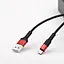 Кабель Hoco X26 USB to MicroUSB 1 м черный, красный - миниатюра 1