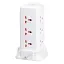 Сетевой фильтр-удлинитель Yiwu HP-5-5 TOWER B23 2,8 м 9 розеток 3USB + 1PD белый  - миниатюра 1