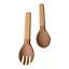 Прилади силіконові дитячі OldBro ложка та вилка з дерев'яною ручкою, brown - мініатюра 3