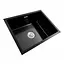 Кухонна мийка PVD чорна СМ 54x44 Platinum Handmade (монтаж під стільницю), Чорний - мініатюра 6