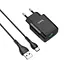 МЗП Hoco C72Q Glorious QC3.0 18W (1USB-A) + кабель USB to Type-C Чорний - мініатюра 1