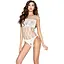 Бодістокінг Passion BS035 white боді імітація топу та трусиків S/M/L - мініатюра 1