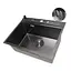Кухонна мийка чорна з нержавіючої сталі з PVD покриттям мультифункціональна Nett NB-5747, Чорний - мініатюра 2