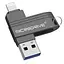 Флешка металева 2 в 1 512GB USB-Lightning Microdrive A1 OTG Чорний - мініатюра 1
