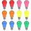 Світлодіодні лампочки UYHGO Colored E27 Edison Screw, 2W G45/A45 м'яч для гольфа, різнобарвний рожевий, жовтогарячий, червоний - мініатюра 1