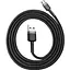 Кабель Baseus Cafule USB for MicroUSB 2.4A 1m grey black (CAMKLF-BG1) - мініатюра 2