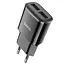 Адаптер сетевой HOCO Star round dual port charger C88A 2 порта черный - миниатюра 1