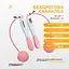 Скакалка без шнура EasyFit TwinRope со счетчиком 2,8 м белый-розовый - миниатюра 4