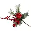 Ветка для декора 26 см Искусственные материалы для декора и флористики с ягодами и шишками Красный - миниатюра 1