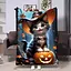 Плед плюшевый подарочный 3D Halloween Cat 160х200 см - миниатюра 1