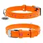 Нашийник для собак шкіряний Waudog Glamour з QR-паспортом з клейовими стразами Ш 12 мм Д 21-29 см помаранчевий - мініатюра 1