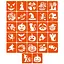 Набор трафаретов для био-тату "Хэллоуин №2" Fresh Tattoo Hallowween-2-27, 27 трафаретов 5х5 см - миниатюра 1